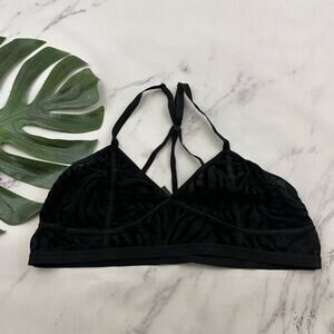 Torrid Curve Bralette Bra Plus Size 3x Black Sheer Zebra Print Wire Free